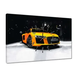 zegary-60x40-zolte-audi-audica-r8
