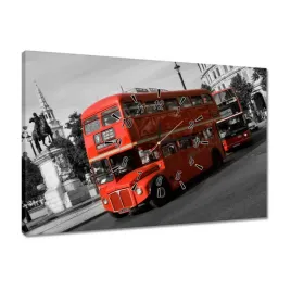 zegary-60x40-czerwony-autobus-londyn