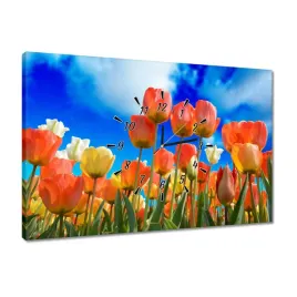 zegary-60x40-kolorowe-tulipany-kwiaty