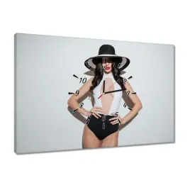 zegary-60x40-elegancka-dama-w-kapeluszu