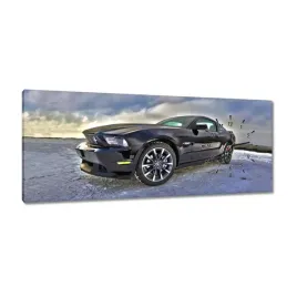 zegary-100x40-ford-mustang-na-sniegu-samochod-klasyk-made-in-usa