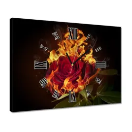 zegary-40x30-czerwona-plonaca-roza