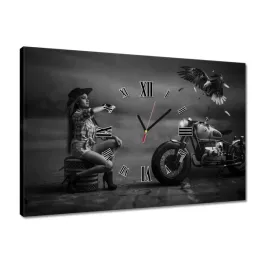 zegary-60x40-motocykl-i-dziewczyna