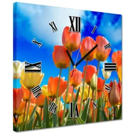 zegary-30x30-kolorowe-tulipany-kwiaty