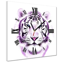 zegary-30x30-delikatna-grafika-tygrys-na-bialym-tle-tiger