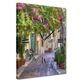 zegary-30x40-grecja-dzielnica-plaka-droga-wsrod-kwiatow