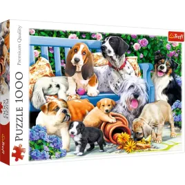 puzzle-dla-dzieci-i-doroslych-obrazek-psy-w-ogrodzie-trefl-1000-elementow