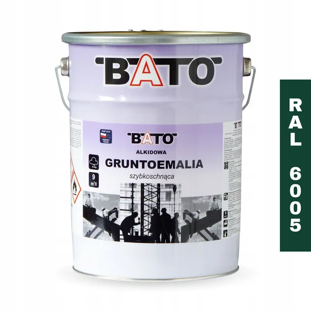 GRUNTOEMALIA ALKIDOWA SZYBKOSCHNĄCA ZIELONA RAL 6005  A 5L