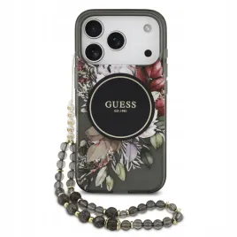 etui-guess-iml-flowers-pearl-strap-magsafe-do-iphone-17-pro-czarne