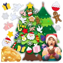 choinka-filcowa-na-rzepy-z-ozdobami-dla-dzieci-swiatelka-50-led-na-sciane