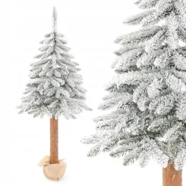 choinka-sztuczna-biala-na-naturalnym-pniu-osniezona-swierk-160-cm-donica