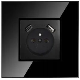 gniazdo-gniazdko-szklane-pojedyncze-czarne-bolcem-podtynkowe-usb-c-premium