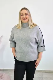 sweter-golf-damski-z-lampasem-i-rekawem-3-4-popielaty-uni