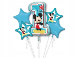 balony-foliowe-myszka-mickey-1st-birthday-zestaw-5-szt-amscan