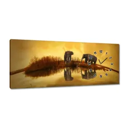 zegary-100x40-slonie-przy-wodopoju