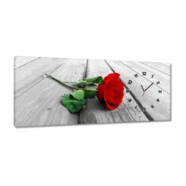 zegary-100x40-czerwona-roza-na-deskach