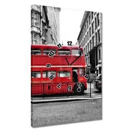 zegary-40x60-czerwony-autobus-londyn