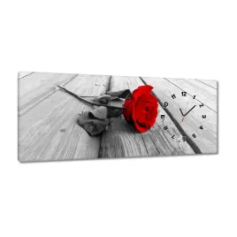 zegary-100x40-czerwona-roza-na-deskach