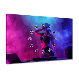 zegary-60x40-djka-kobieta-dj-dym-para