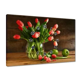 zegary-60x40-czerwone-tulipany