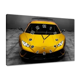 zegary-60x40-zolty-samochod-auto-fura