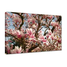 zegary-60x40-magnolie-kwiaty-blekit