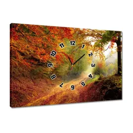 zegary-60x40-droga-w-lesie-jesien