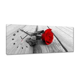 zegary-100x40-czerwona-roza-na-deskach