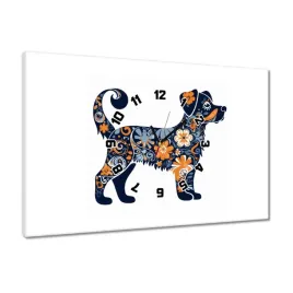 zegary-60x40-piesek-florek-nowoczesny-motyw-florystyczny-kwiaty