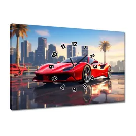 zegary-60x40-czerwone-ferrari