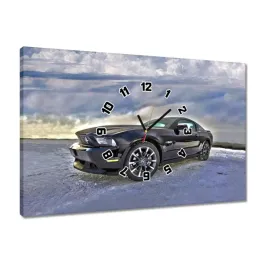 zegary-60x40-ford-mustang-na-sniegu-samochod-klasyk-made-in-usa