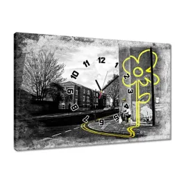 zegary-60x40-banksy-zolty-kwiatek