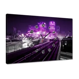 zegary-60x40-fioletowe-wiezowce-w-miescie