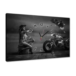 zegary-60x40-motocykl-i-dziewczyna
