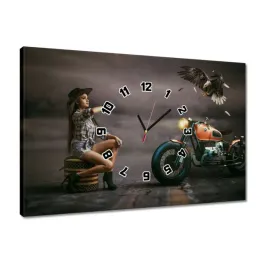zegary-60x40-motocykl-i-dziewczyna