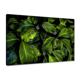 zegary-60x40-piekne-zielone-liscie