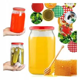 8x-sloik-900ml-z-zakretka-fi82-na-miod-dzem-przetwory-sloiki-szklane-09l