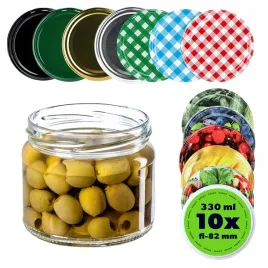 sloik-szklany-330ml-sloiki-300ml-na-przetwory-dzem-miod-zakretki-fi82-10szt