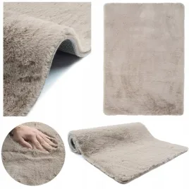dywan-pluszowy-rabbit-do-sypialni-bezowy-dywanik-puszysty-miekki-60x100cm