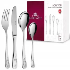 gerlach-sztucce-dzieci-dzieciece-komplet-4el-kotki-stal-nierdzewna-bon-ton