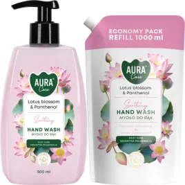 zestaw-mydlo-w-plynie-z-dozownikiem-bispol-aura-care-500ml-kwiat-lotosu-i-p