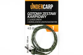 under-carp-zestaw-karpiowy-z-leadcorem-i-koralikiem-zderzakowym-45-lbs
