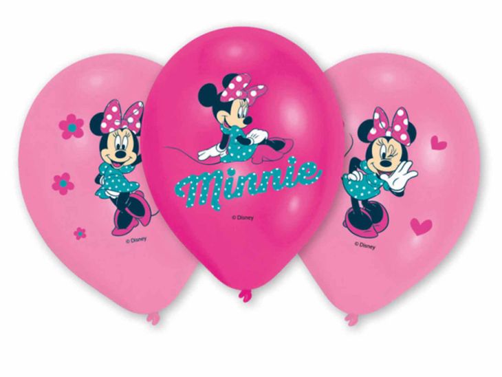 Balony urodzinowe Myszka Minnie - 27 cm - 6 szt