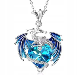 naszyjnik-wisiorek-smok-niebieski-serce-diament-dragon-smoczek-prezent