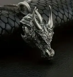 gotycki-naszyjnik-lancuszek-smok-glowa-smoka-fantasy-dragon-goth-vintage