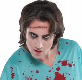 tatuaz-ranny-halloween-lateks-czerwony-czarny
