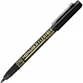 pisak-pedzelkowy-brush-pen-kuretake-mangaka-flexible-black-medium-czarny