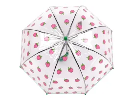 dzieciecy-parasol-przezroczysty-automatyczny-z-motywem-truskawek-zielony