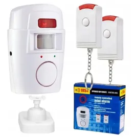 alarm-bezprzewodowy-czujnik-ruchu-syrena-na-baterie-do-domu-garazu-2x-pilot