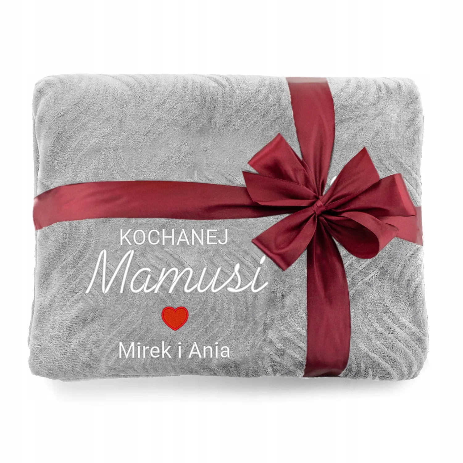 Koc z Mikrofibry Haft Dedykacji Elegancki Prezent dla Mamy na Święta